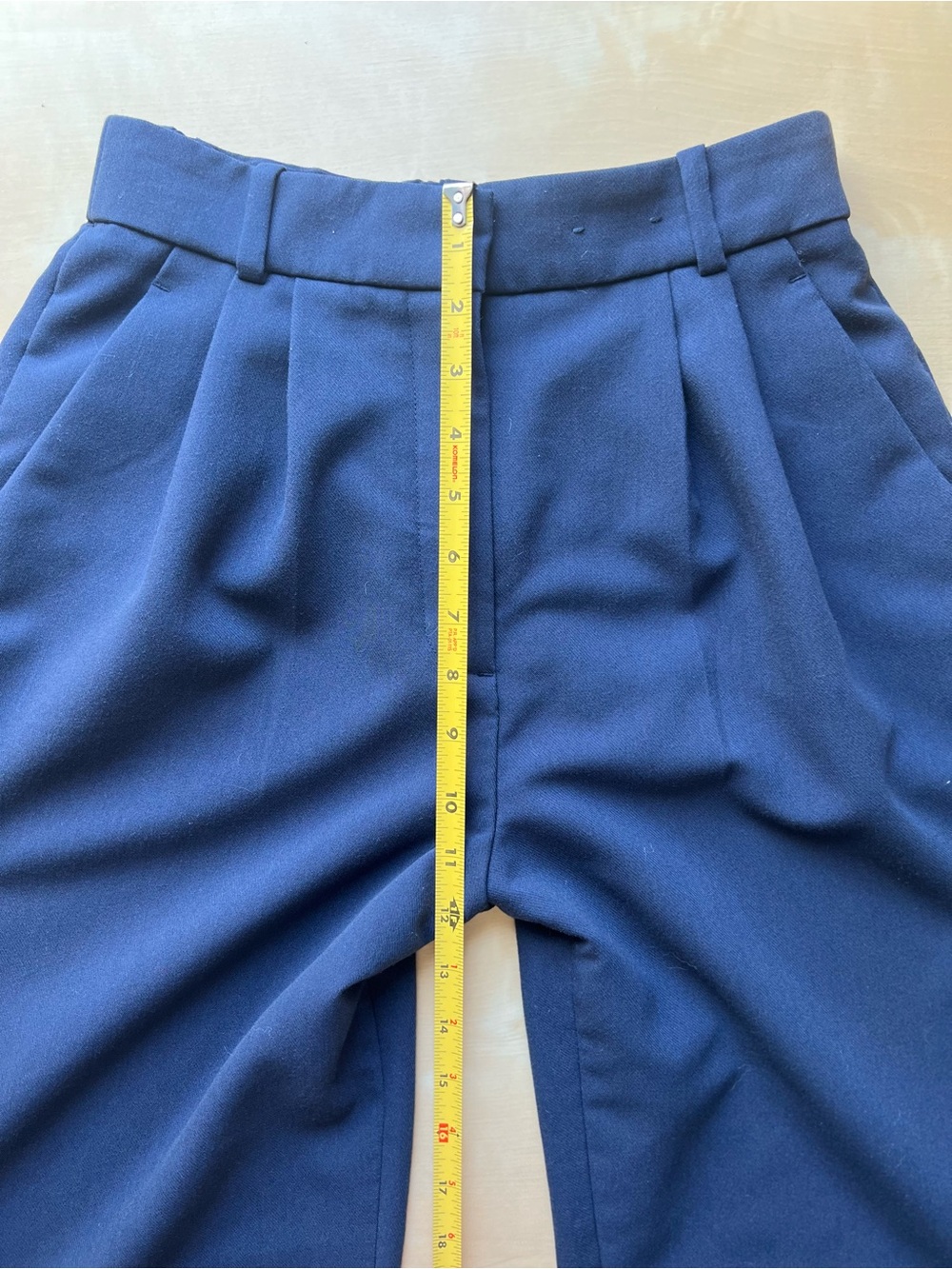 Abercrombie & Fitch Curve Love Navy Wide-Leg Trousers Old Money Effortless Pants - Picture 7 of 10